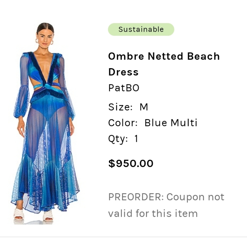 Patbo Netted Beach Dress on Blue